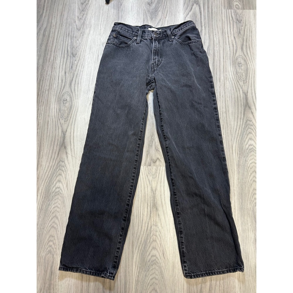 Levi's Womens '94 Baggy Mid Rise Wide Leg Jeans Cotton Size 27 Black Denim Wash